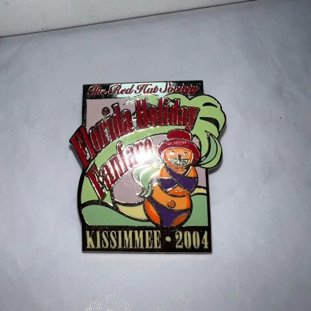 The Red Hat Society Florida Holiday Fanfare Kissimmee 2004 Vintage Pin